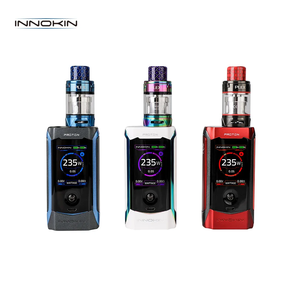

Original Innokin Proton Plex Kit E Cigarettes With 4ml Tank 235W Box Mod Vape Mouth-to-Lung flavor Vaporizer E Cig Vape Kit