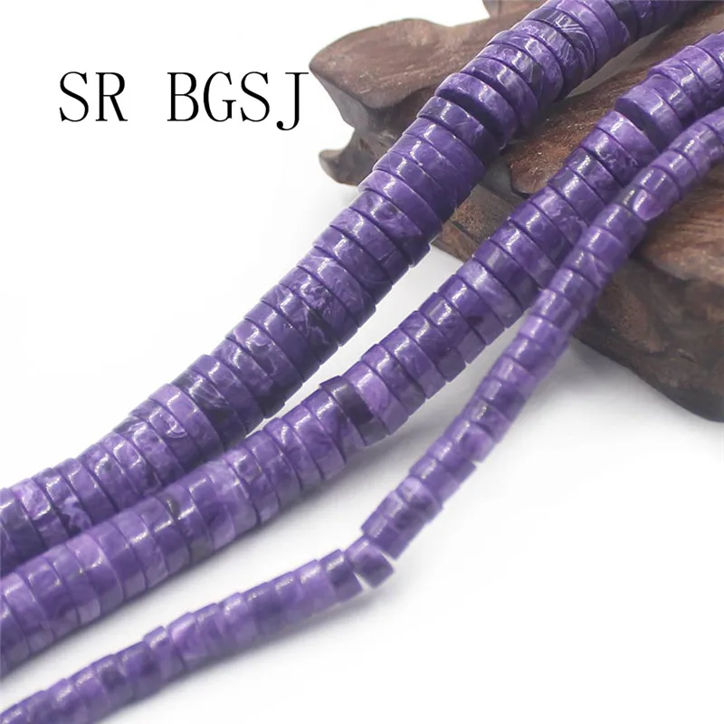 

Free Shipping 3x6mm, 3x10mm, 3x12mm Mini Beads Natural Keshi Purple Charoite Rondelle Natural Gems Stone Beads Strand 15"