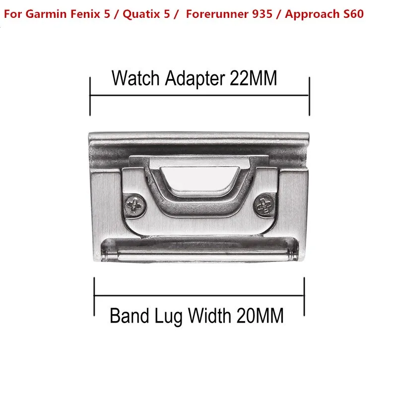 26 мм 22 мм 20 мм металлический ремешок для часов БЫСТРОРАЗЪЕМНАЯ застежка адаптер Разъем для Garmin Fenix 5X/Fenix 3/Fenix 3 ч/Fenix 5/5S/Quatix 5 - Цвет: Sliver 22mm