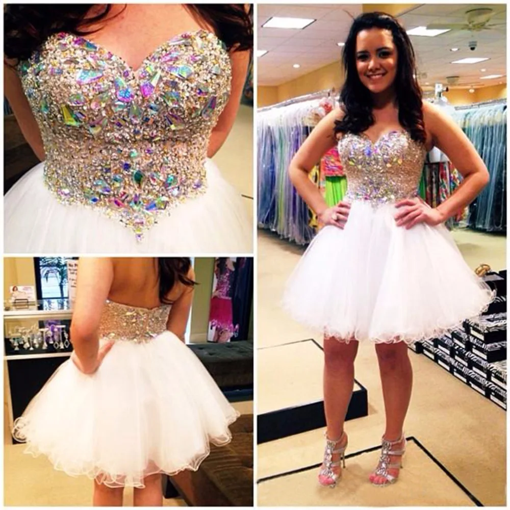 white sparkly prom dress