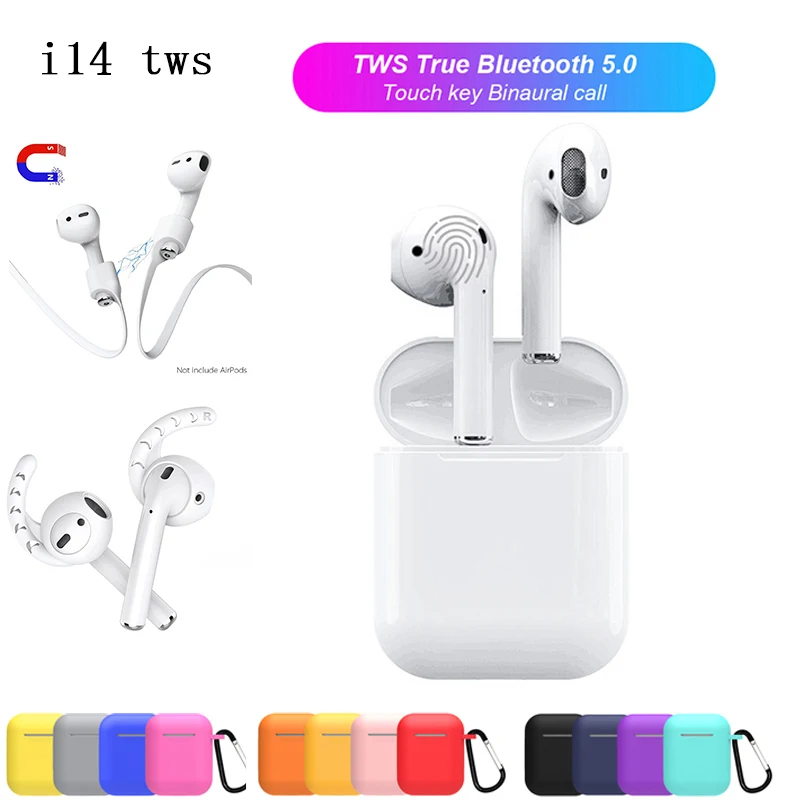 Для airpods чехол силиконовый earpods вкладыши 1:1 air стручки i 16 15 14 13 12 11 10 наушники-вкладыши tws с i16 i15 i14 i13 i12 i11 i10 аксессуары