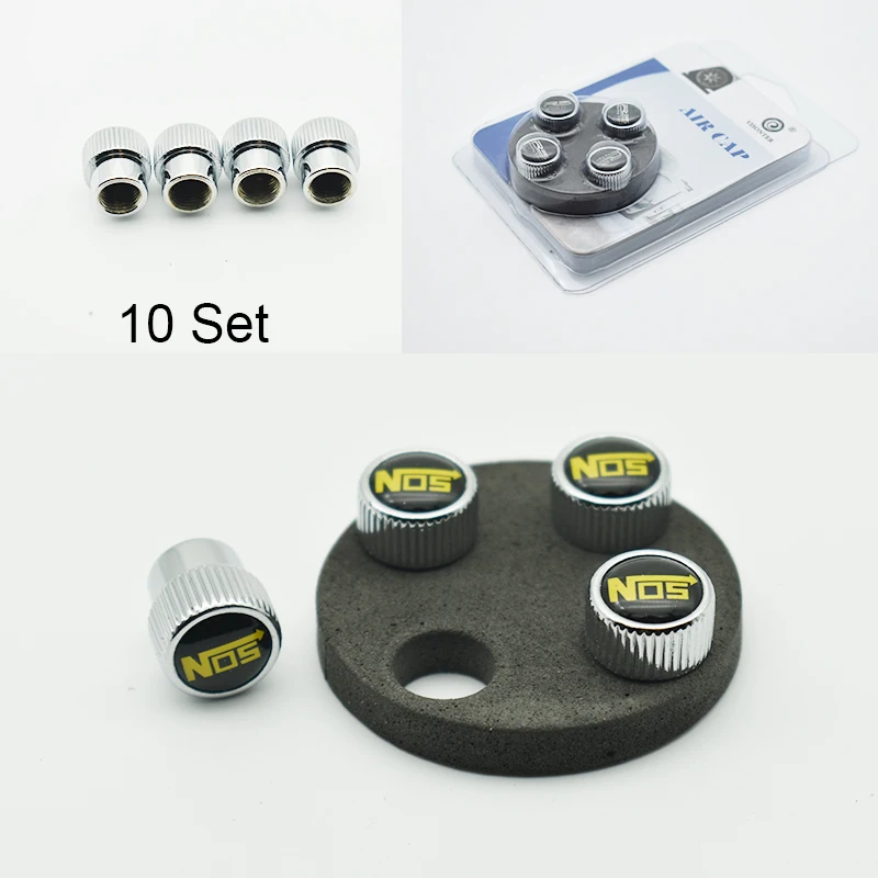 

10 set Top Quality Chrome car wheel valve stem cap auto metal For nos