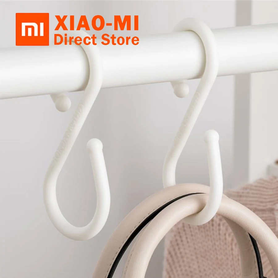 

Xiaomi Mijia S type Double Head Hook Super Load-Bearing Hanger Tie Belt Key Hook PP Material Storage Hook Convenient 10 piece