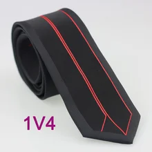 YIBEI coahella Ties новое поступление, черный галстук, тонкий, с красными вертикальными галстуки в полоску, Узкий 6 см галстук, мужской галстук Gravata