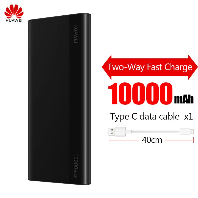 Huawei QuickCharge 10000 мАч Внешний аккумулятор Макс 18 Вт двухстороннее быстрое 9 В/2 а портативное быстрое зарядное устройство для iPhone samsung huawei