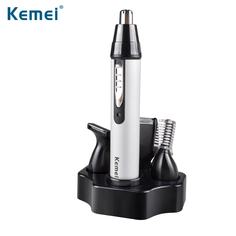 Kemei6650 4 в 1 мощный триммер для носа, электрический триммер для бритья, безопасный уход за лицом, Chlippe триммер для волос в носу, тример для мужчин и женщин