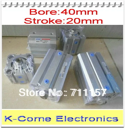 40mm Bore 20mm Stroke Pneumatic Compact Cylinder SDA 40*20 Aluminum Alloy Thin Type 40-20 | Обустройство дома