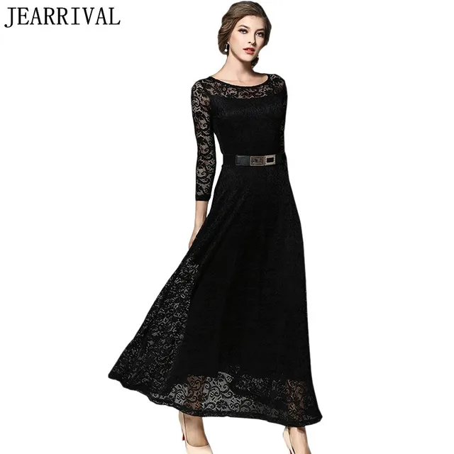 3 4 Sleeve White Lace Dress