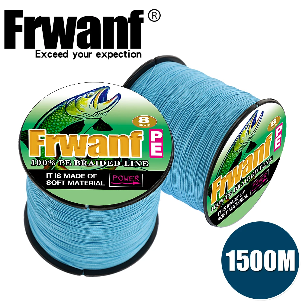 Frwanf 1500M Braided Fishing Line 8 Strand 15 LB Test Black 200LB