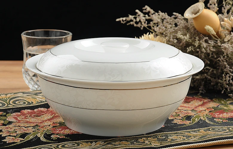 9 inch, bone china buffet serving bowl, ceramic food storage, kitchen