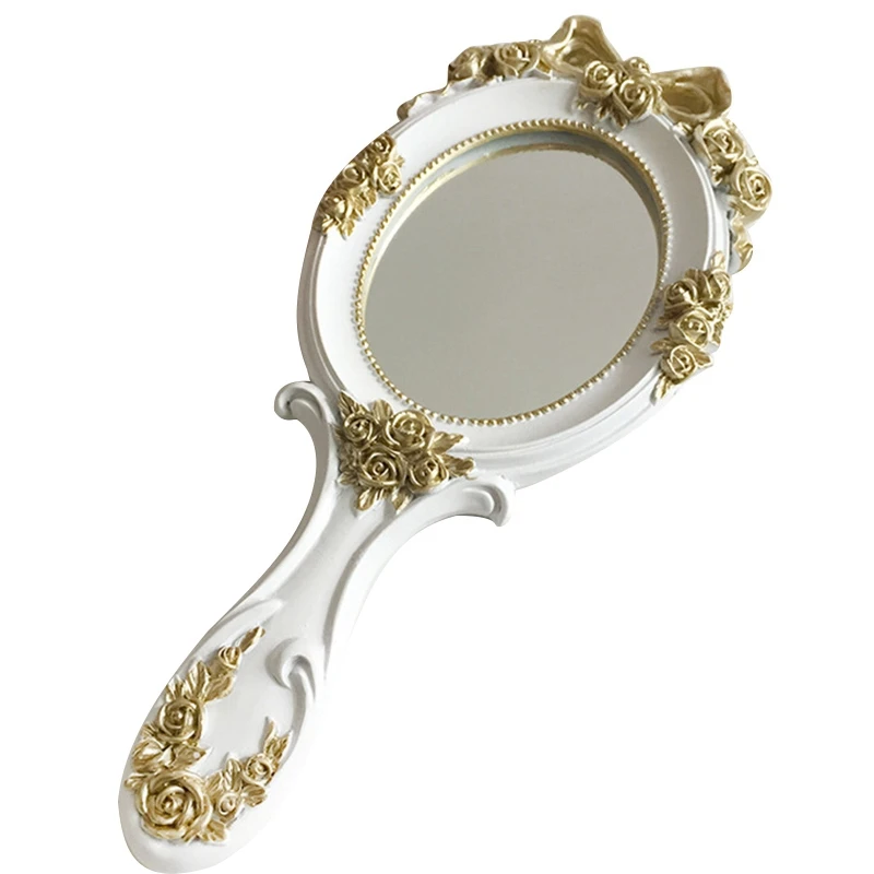1 шт. милые Креативные деревянные винтажные ручные зеркала для макияжа косметическое зеркало прямоугольной формы с ручкой для подарков