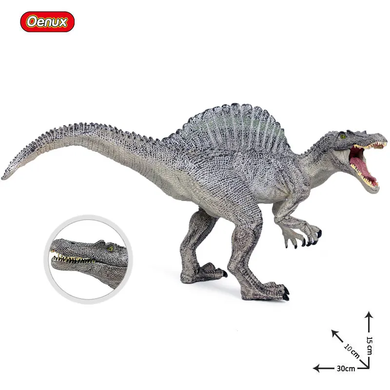 Oenux Large Size 30X11X15cm Open Mouth Spinosaurus Dinosaur World Park Model Toy Jurassic Dinosaur T-Rex Action Figure Brinquedo oenux prehistoric jurassic tyrannosaurus rex spinosaurus t rex dinossauro world model savage dinosaurs action figure toy for kid