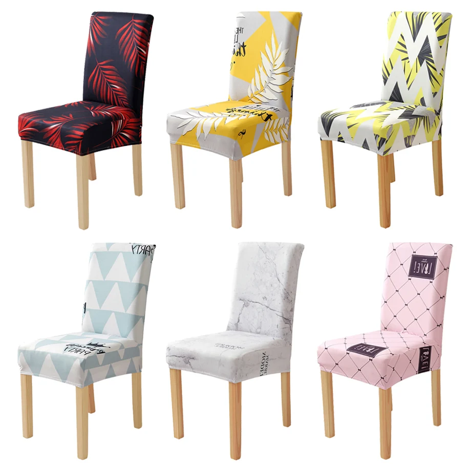 

Nordic Chair Covers Spandex Flower Printing Chair Covers Dining Universal Chair Cover Stretch Elastic For Home Kitchen Banquet