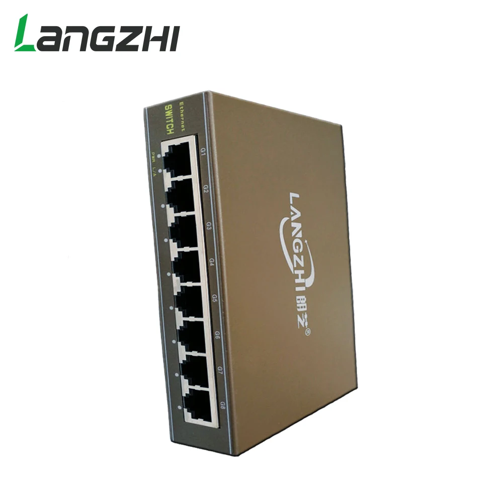 Langzhi сети гигабитный коммутатор 8*10/100/1000 Мбит/с RJ45 Порты и разъёмы 10 Гбит/с сетевой коммутатор 1000 Мбит/с LACP сети Ethernet Gigabit