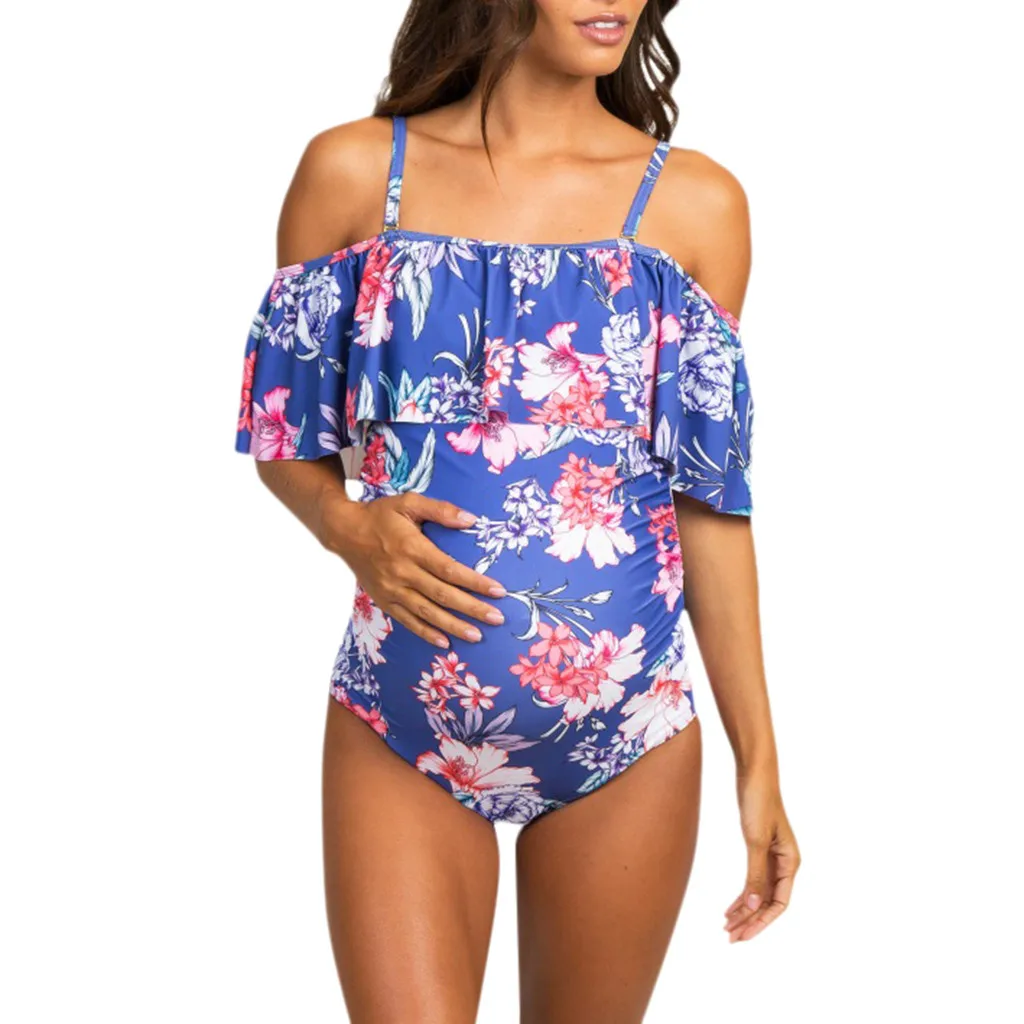 

Women Maternity Tube Top print Bikini Swimwear Swimsuit Bathing Suit Beachwear