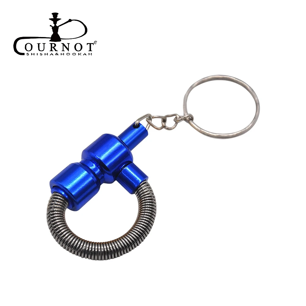 

COURNOT Key Chain Spring Smoking Pipe Metal Tobacco Cleaners Tobacco Pipe Creative Pipe Disguise 75MM Long Aluminum.Color Random