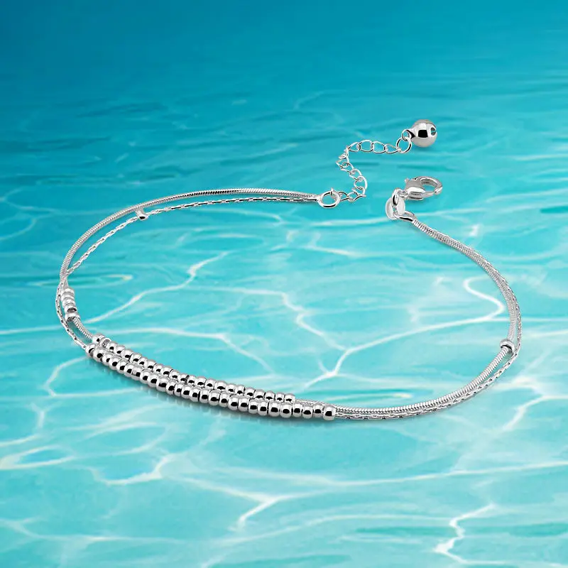 

Latest New Fashion Brand Sterling Silver Beads Anklets, Women Anklets.Top Quality Bohemia Style Anklets Jewelry Wholesale