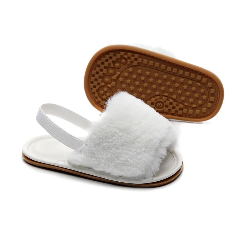 Г. Новые летние сандалии для малышей меховые тапочки обувь для новорожденных девочек обувь для первых прогулок детские мокасины Лидер продаж - Цвет: white