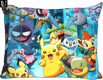 

Custom Pokemon Rectangle Pillowcase zipper Classic Pillow Case DIY Pillow Case With Your Picture 20x30inch two sides