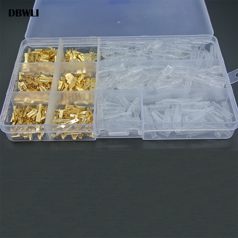 

320pcs 2.8/4.8/6.3mm gold Insulated Electrical Wire Crimp Terminal Spade Connector Assortment Set