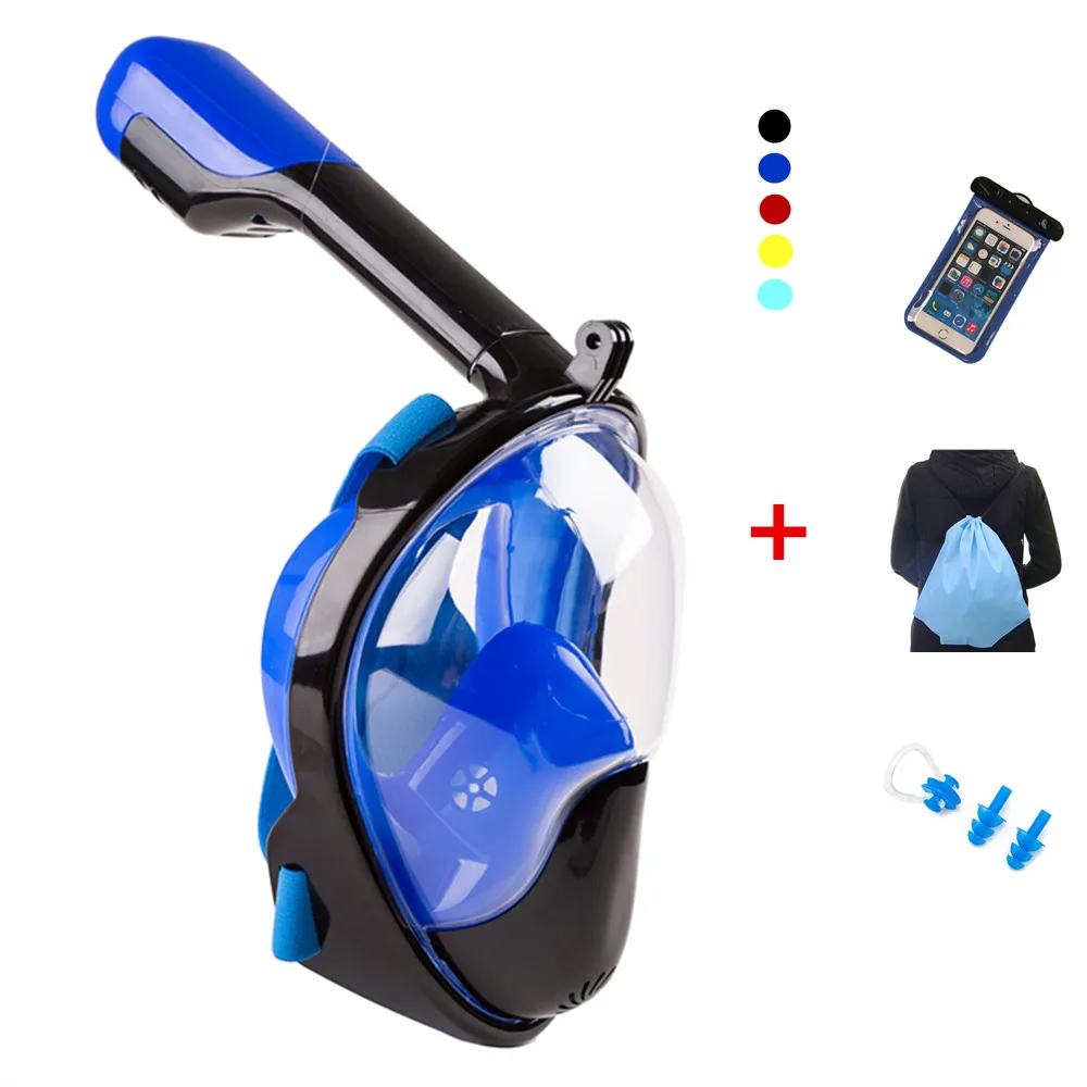 Full Face Snorkeling Masks Panoramic View Anti-fog Anti-Leak Swimming Snorkel Scuba Underwater Diving Mask GoPro Compatible Full Face Snorkeling Masks Panoramic View Anti-fog Anti-Leak Swimming Snorkel Scuba Underwater Diving Mask GoPro Compatible