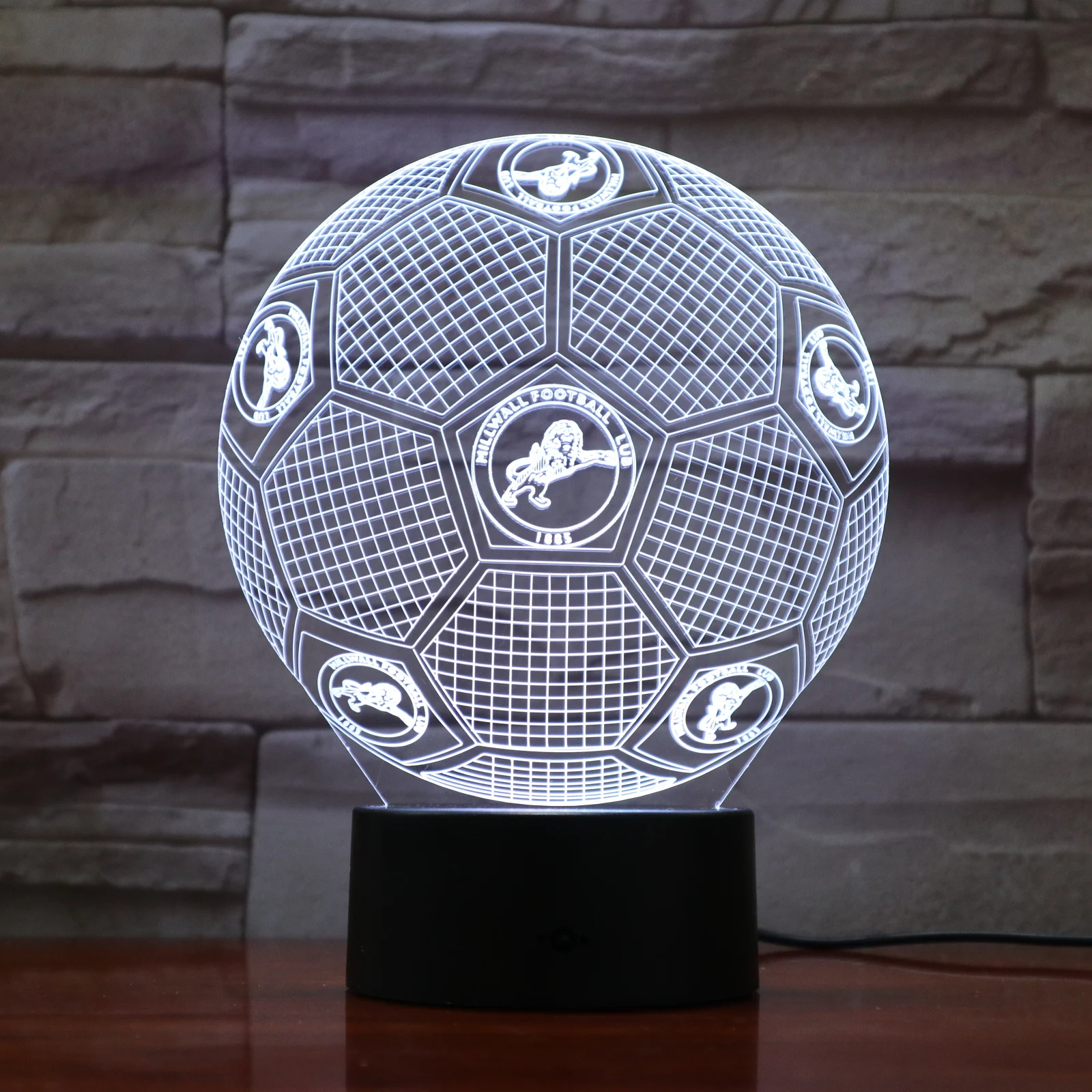 

Premier League Football team FC millwall 3D Illusion led night light Boys Kids Baby Gifts soccer table lamp bedside decoration