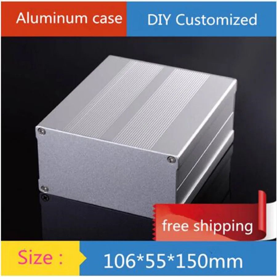 

aluminum amplifier chassis / Electronics Instrument housing / Power shell / AMP Enclosure / case / DIY box ( 106 * 55 * 150 mm)