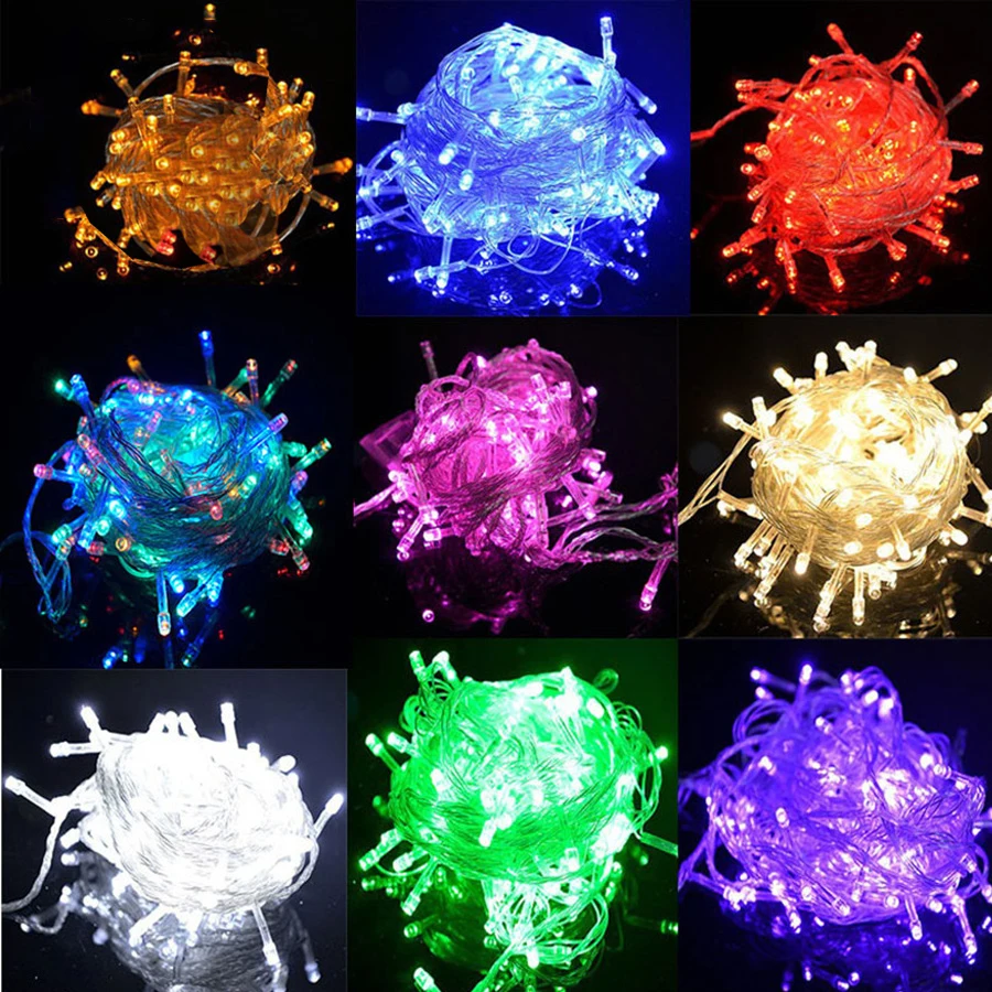 HUSUYUHU SISI 10 m 100 Led guirnalda de cuerda Luz de hadas del árbol de Navidad Luce impermeable Home Garden Party decoración de vacaciones al aire libre HUSUYUHU SISI 10 m 100 Led guirnalda de cuerda Luz de hadas del árbol de Navidad Luce impermeable Home Garden Party decoración de vacaciones al aire libre