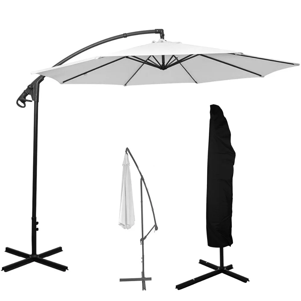 265 см патио зонтик водонепроницаемый чехол зонтика открытый зонтик дождевик с длинным ремешком пылеотталкивающий защитный чехол консольный коврик дождевик чехол для зонта