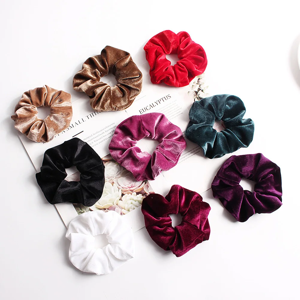 

20 Colors Velvet Scrunchie Soft Elastic Hair Rubber Bands Girls Stretchy Hair Ring Rope Ponytail Holder Women Hair Accessories