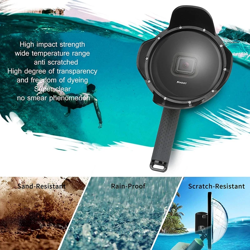 Горячая сделка SHOOT подводный купольный порт для GoPro HERO6 HERO5 HERO2018 (купольный +