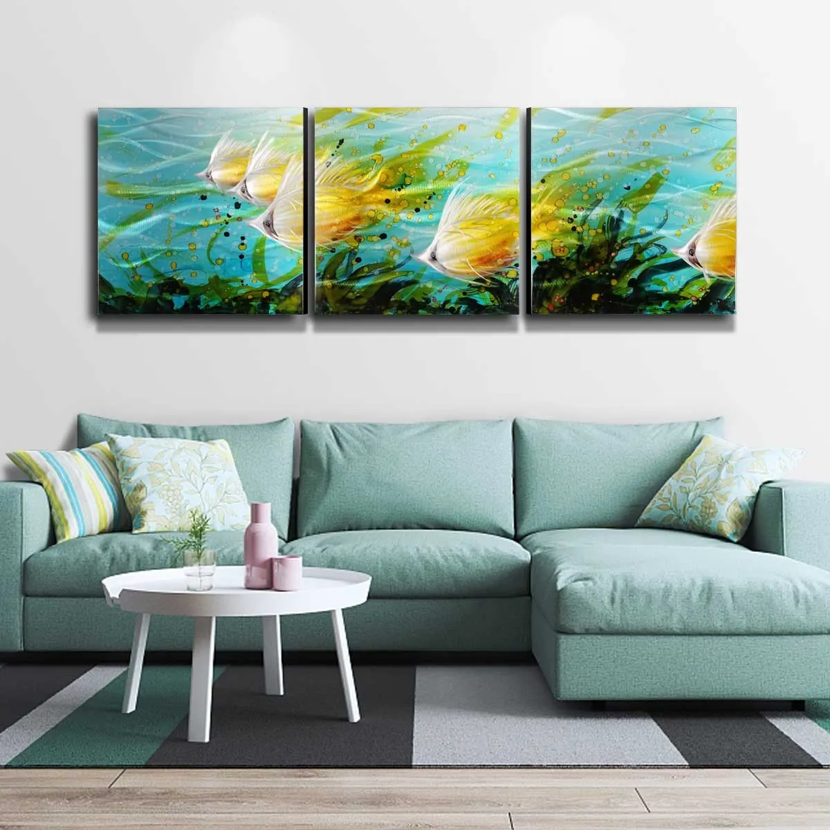 

The Flower of the Life Modern Painting Hand-Painted Wall Art Home Decoration 5 Panels Decor Accessories for Living Room Gift