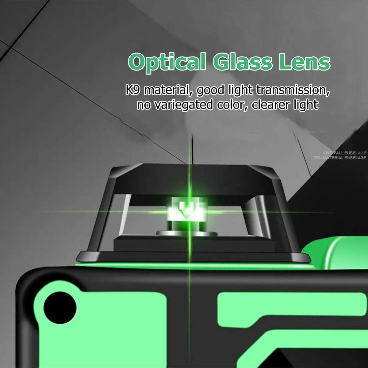 12 линий 3D зеленый лазерный уровень самонивелирующийся 360 градусов Горизонтальные и вертикальные поперечные линии Зеленая лазерная линия с батареей штатива