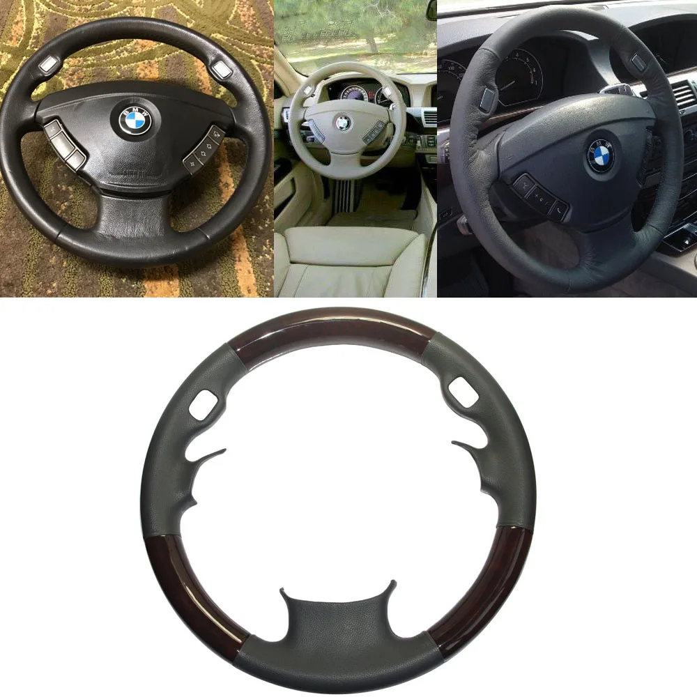 Чехол для руля BMW серый кожаный чехол 3 спицы E65 E66 E67 730i 730Li 735i 735Li 740i 750i 760i 760li 730d