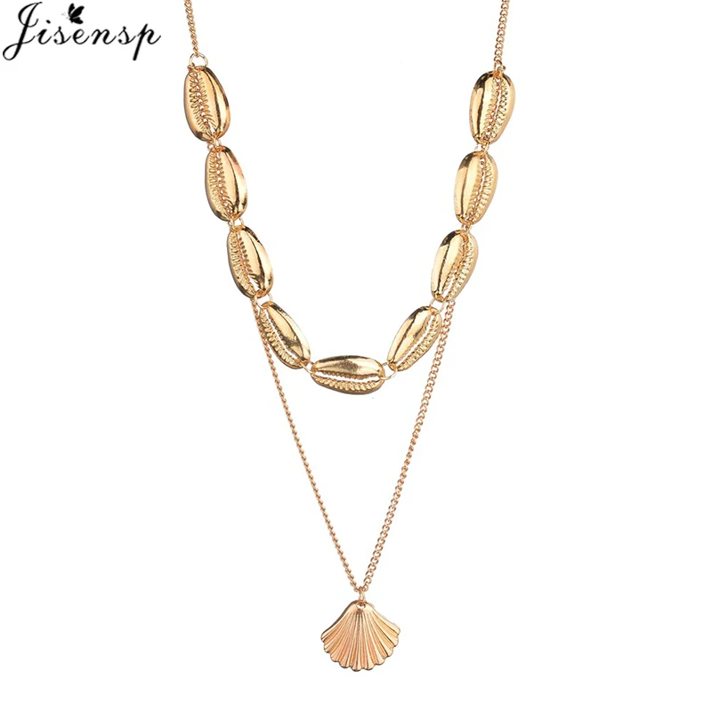 

Jisensp Boho Fashion Multilayer Gold Silver Conch Shell Pendants Necklaces for Women Ocean Seashell Beach Necklace Jewelry Gift