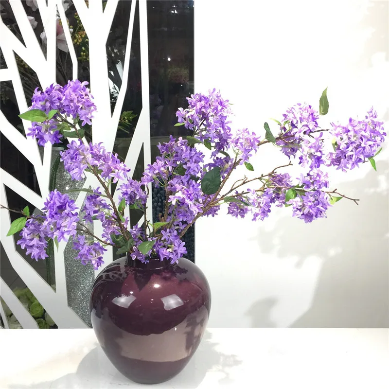 Flone 4 Branch Artificial Lilac Flowers Simulation Cherry Bouquet Fake Silk Flower Wedding Home Party Decor Floral Arrangement (2)