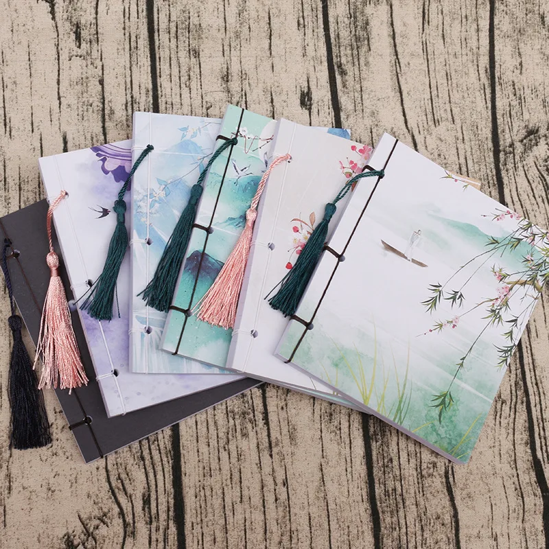 

1pcs long song Chinese style horizontal line note book retro antique note small classical student stationery line