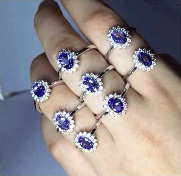 

2017 Jewelry Qi Xuan_Fashion Jewelry_Blue Stone Elegant Rings_S925 Solid Silver Woman Blue Stone Rings_Factory Directly Sales