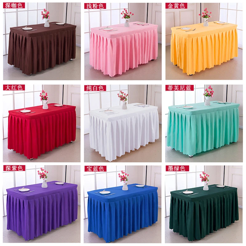 Table Cloth Art Hotel Conference Room Table Skirts Polyester Wedding