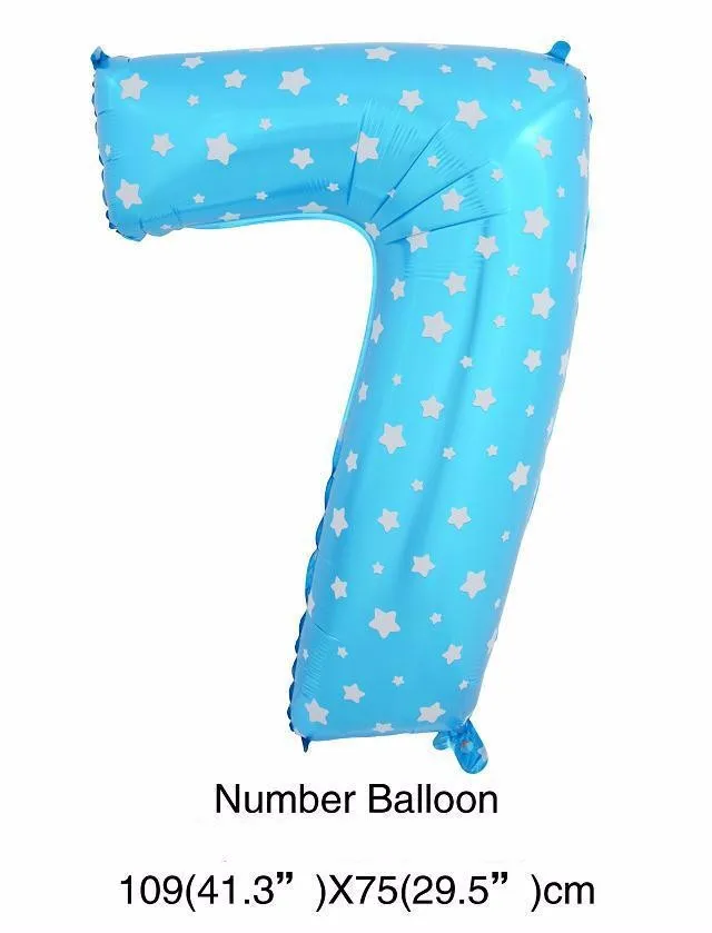 40 дюймов номер фольга шарики Свадебные украшения день рождения сердце цифра надувной гелий количество балоны товары для праздника - Цвет: Blue 7