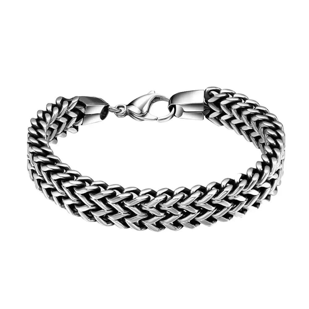 

Men Stainless Steel Bracelet Simple Design Vintage Snake Chain Jewelry
