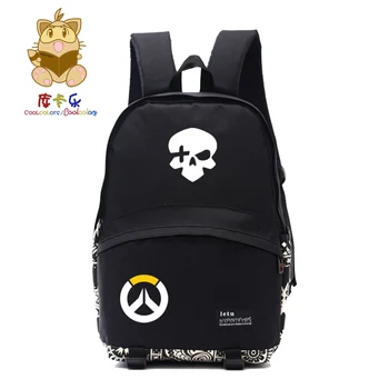 

Cool game concept backpack OW fans backpack OW character MCCREE backpacks black nylon bags NB005