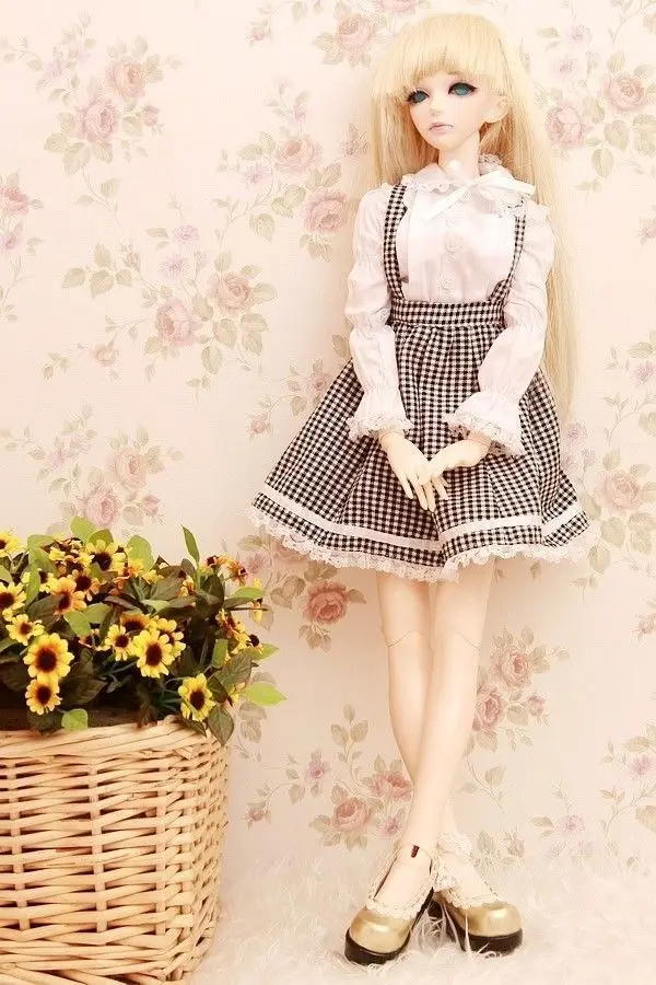 [wamami] 248# Plaid Dress/Suit/Outfit 3pc MSD DZ 1/4 BJD dollfie