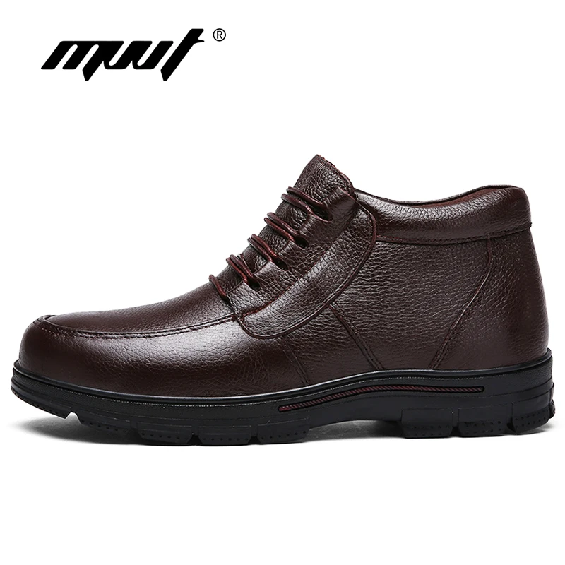 Neve Inverno Prova Quente marrom Da Genuíno Plataforma Botas Tornozelo Sapatos Couro Água Preto Tamanho À Super De Plust D' Homens Mvvt Do f8pq4