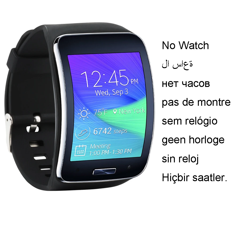 Силиконовый сменный Браслет Honecumi для Samsung R750 Galaxy Gear S Смарт часы черного цвета