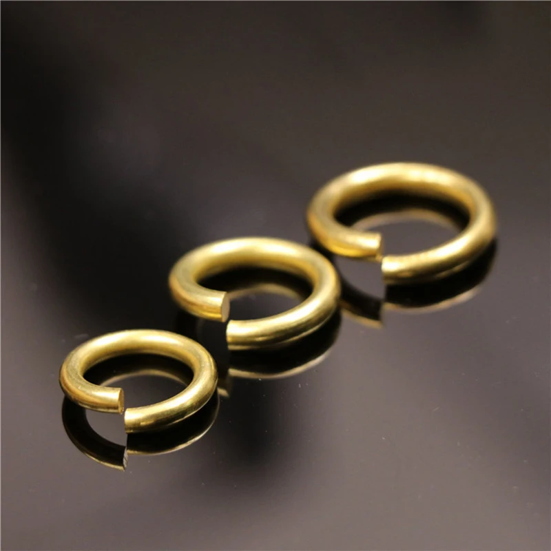 

50pcs Solid brass Open O ring seam Round jump ring Garments shoes Leather craft bag Jewelry findings repair connectors