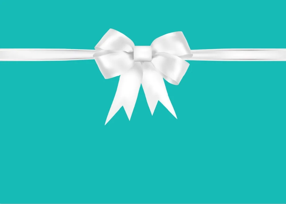 7x5FT Light Teal Color Wall White Ribbon Bow Custom Photo ...