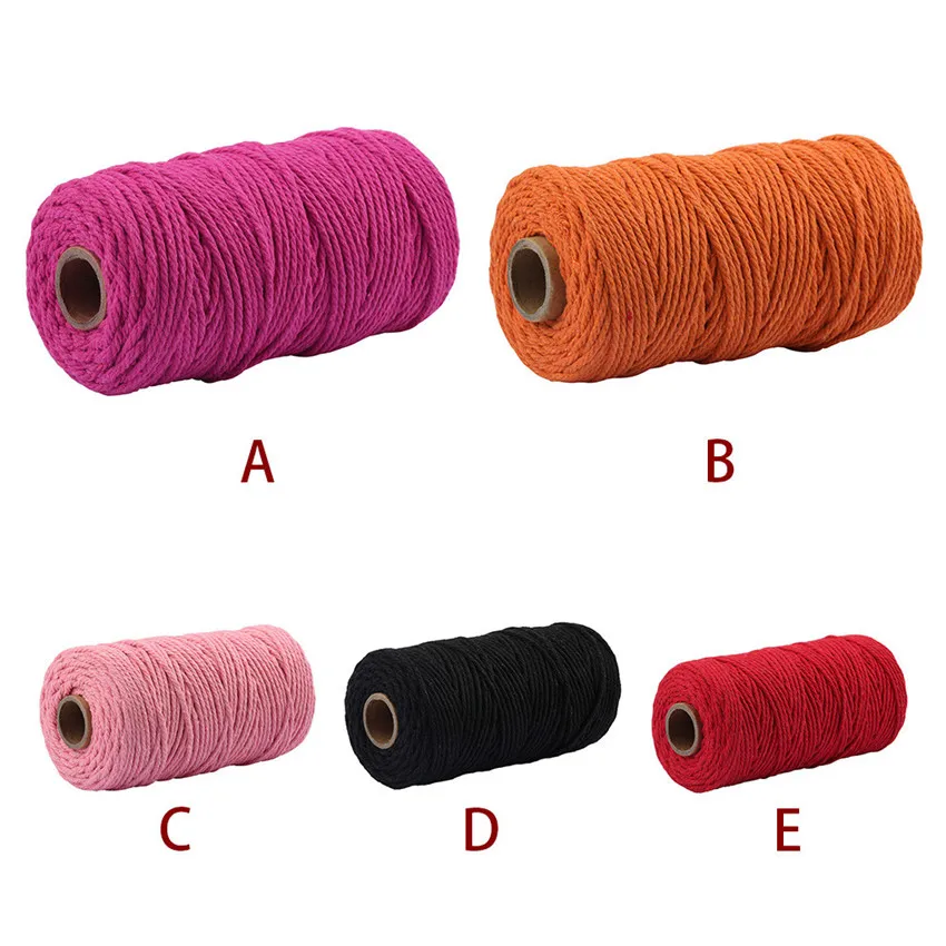 

3.5mm Cotton Cord Colorful Cord Rope Beige Twisted Craft Macrame String DIY Home Textile Wedding Decorative supply 100M L*D