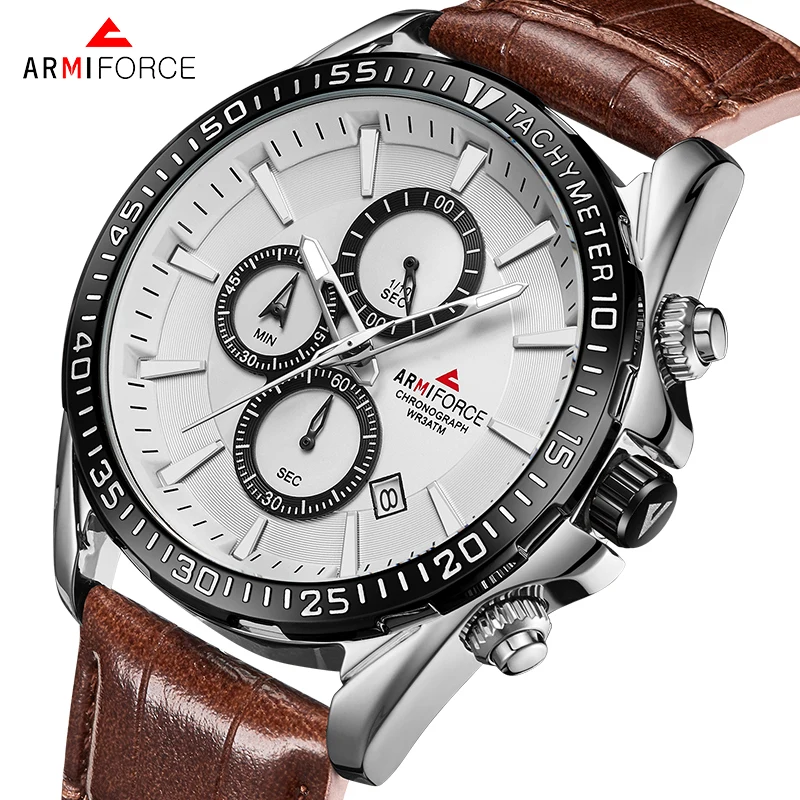 

ARMIFORCE Creative Men's Sports Watches Genuine Leather Fashion Military Quartz Wristwatches Waterproof Clock Relogio Masculino