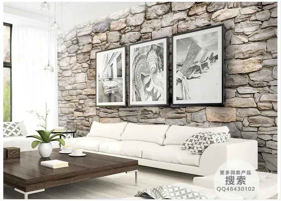 

Customized 3d photo wallpaper 3d wall murals wallpaper Natural stone culture stone wall in the background wall decor living room